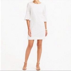 J Crew Factory White Eyelet Shift Dress | Size M
